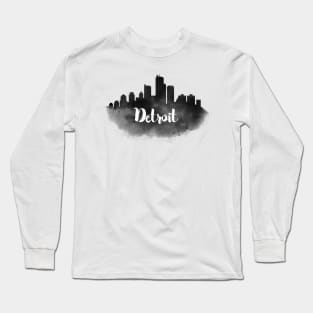 Detroit watercolor Long Sleeve T-Shirt